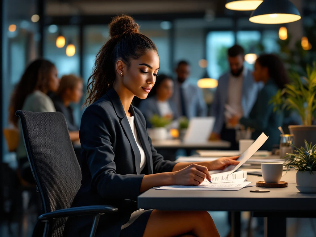 Een diverse groep professionals in een modern kantoor, die samenwerken en de Wet DBA bespreken, met een focus op inclusiviteit.