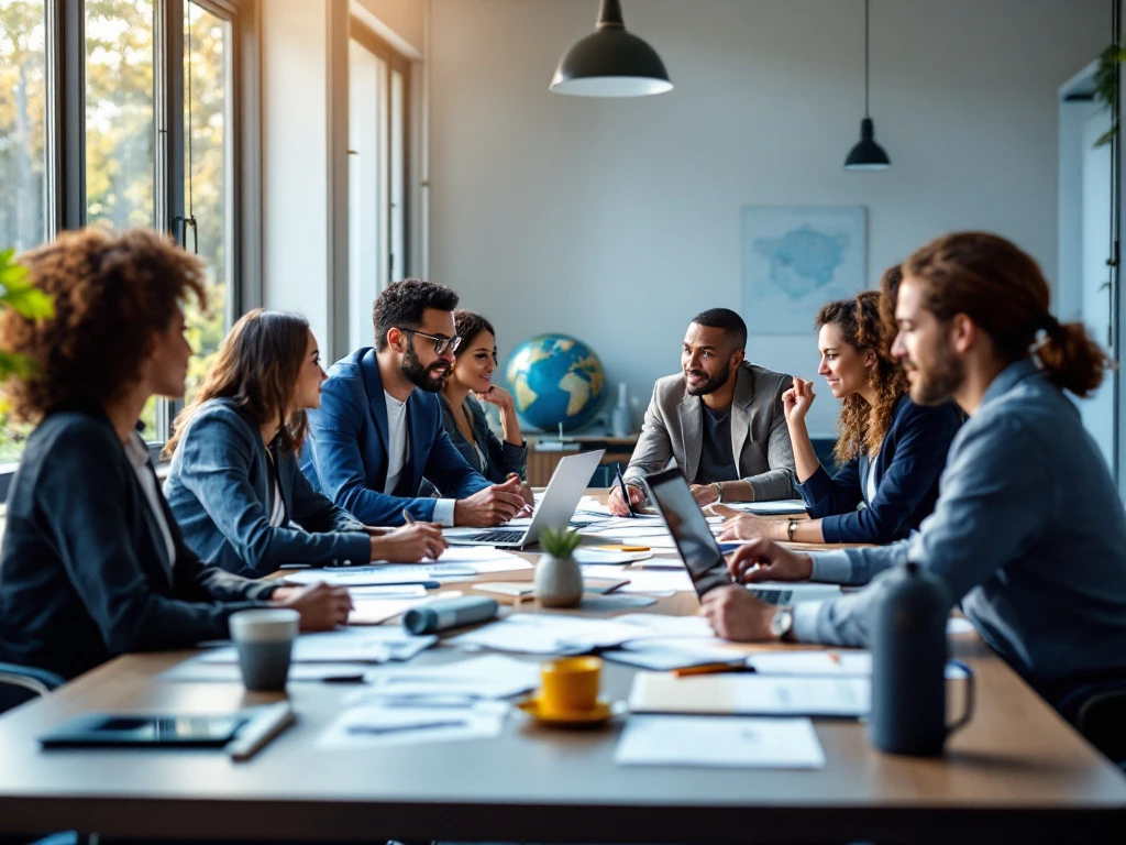 Een moderne kantooromgeving waar diverse professionals samenwerken, met nadruk op Wet DBA's impact op freelance werk in Nederland.